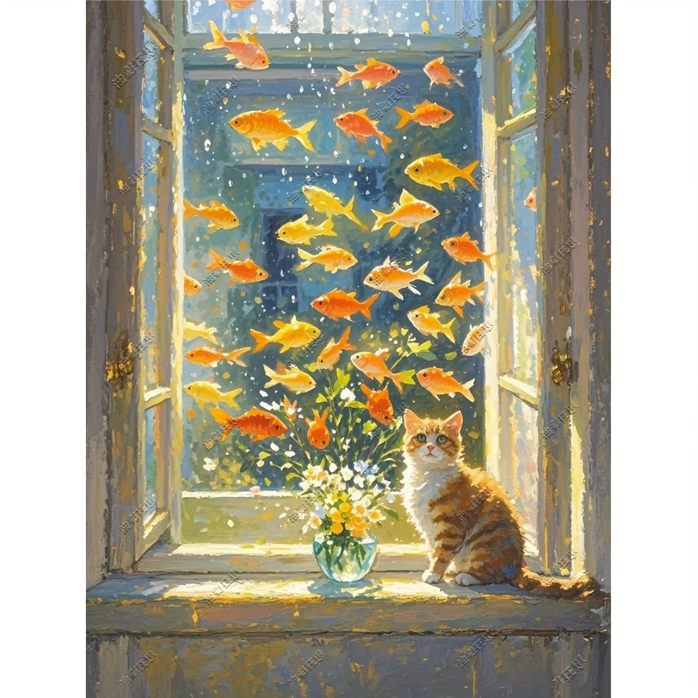 

1000 PCS Puzzles for Adults Cats and Goldfish, Jigsaw Puzzles Educational Games Colorful Puzzles Gifts Home Decor