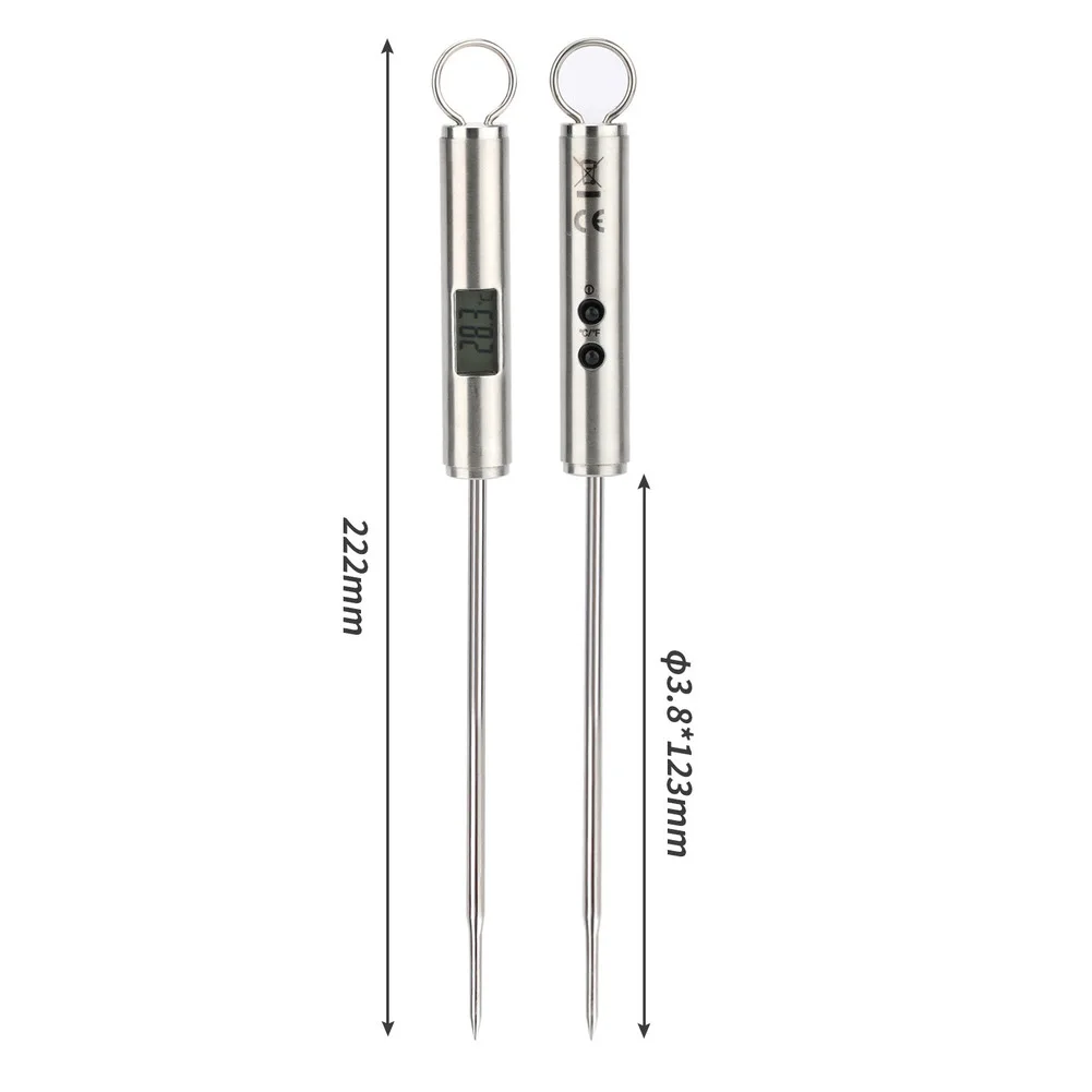 Meat Temperature Meter with Clear Backlit LCD Display for Accurate Readings in For Baking Roasting and Grilling Tasks