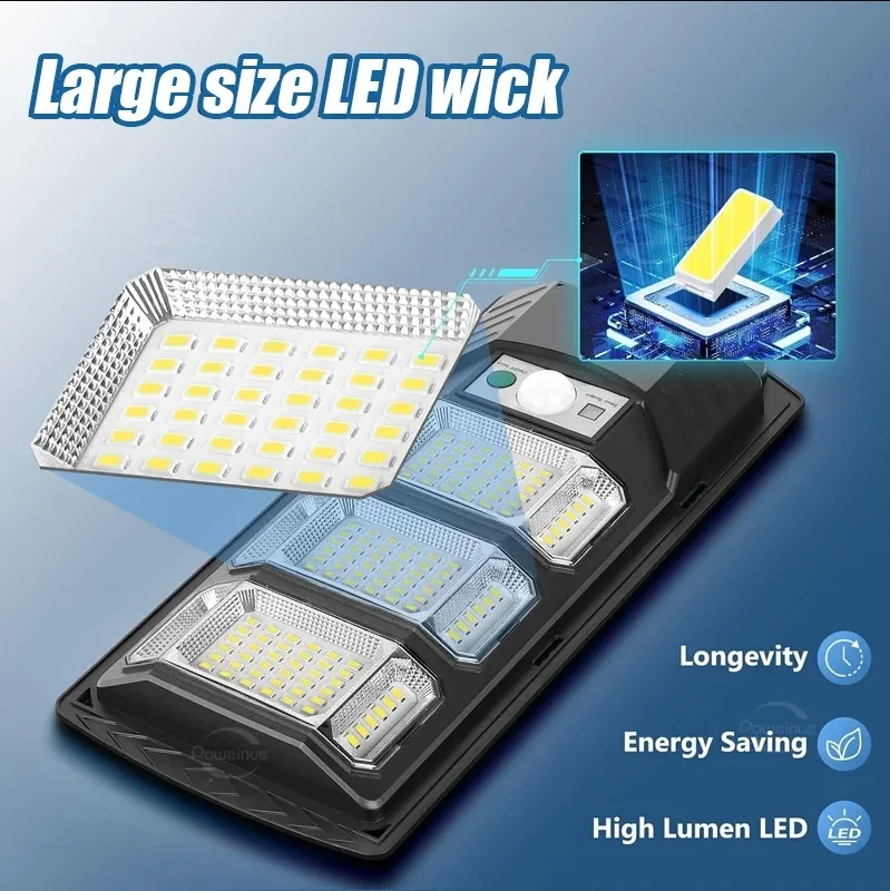Super High Power Solar Led Lamp 320° Wide Angle Lighting Street Light 4000W Super Bright Garden Light Human Sensor Garage Lamp