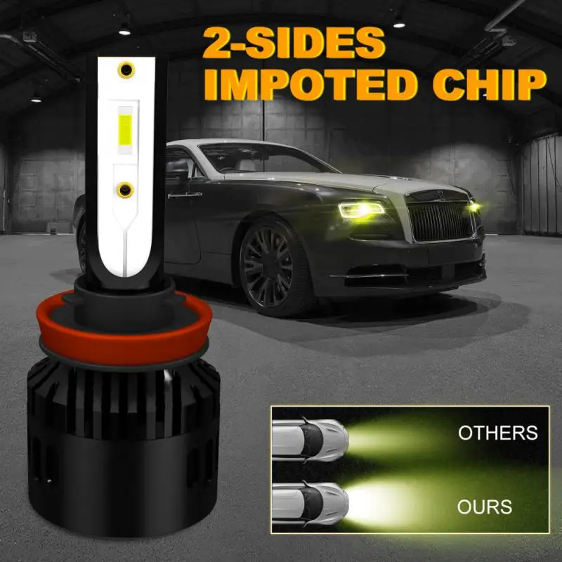 Lâmpada branca fria do farol do carro, luz automática, Canbus, 6000LM, 42W, 12V, H7, H1, H4, H8, H11, HB3, 9005, HB4, 9006, 9012, atacado