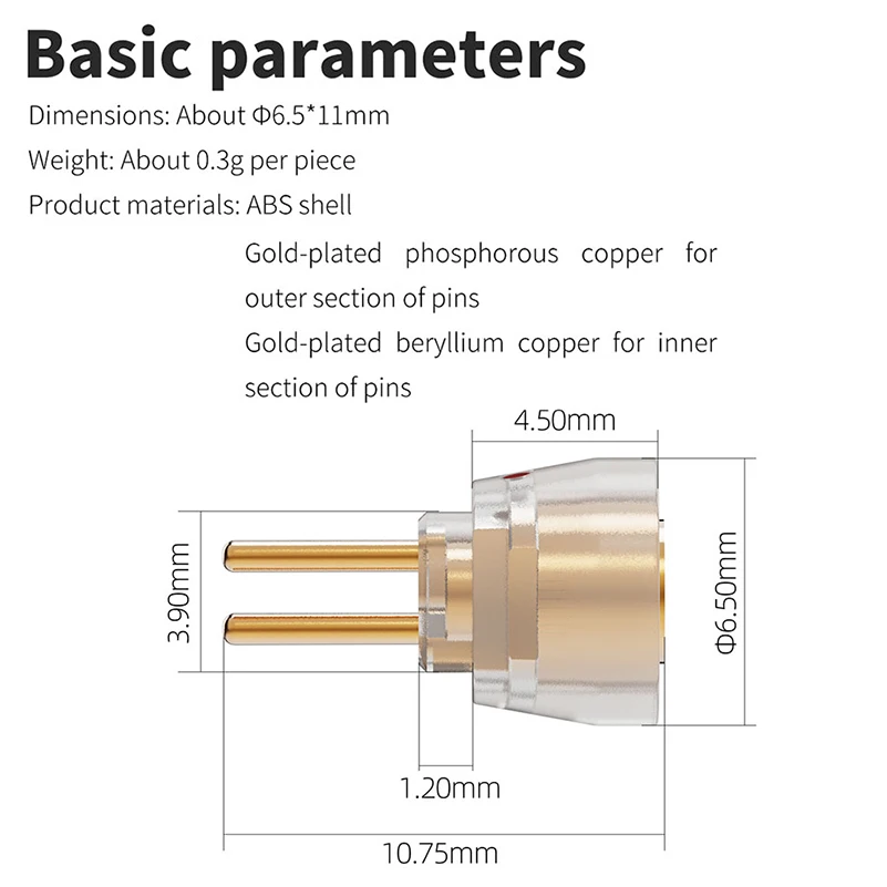 FiiO LC-78A MMCX Female to 0.78mm 2 Pin Male Earphone Adapter for FD11 FH11 FH3