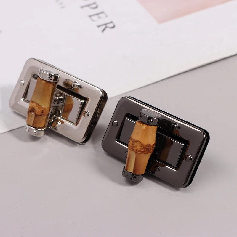 1pc 25x42mm Bamboo Metal Turn Lock Snap Women Bag Twist Lock Clasps Closure DIY Handbag Metal Buckle Hardware Accessories