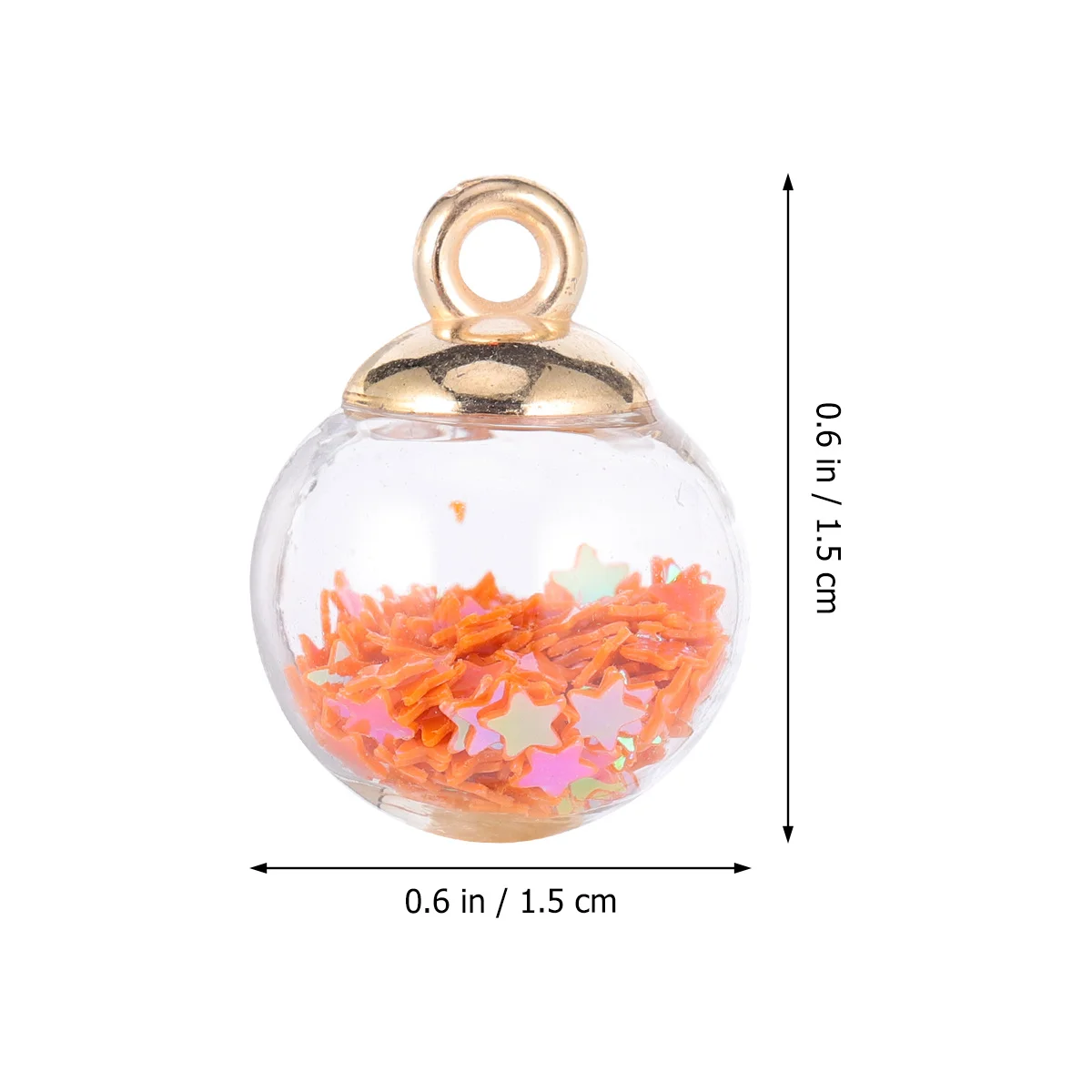34 Stuks Kleurrijke Ster Glazen Bal Charms Mini Transparante Globe Glitter Hanger Craft Sieraden Supply Unieke Gift Ball Charms