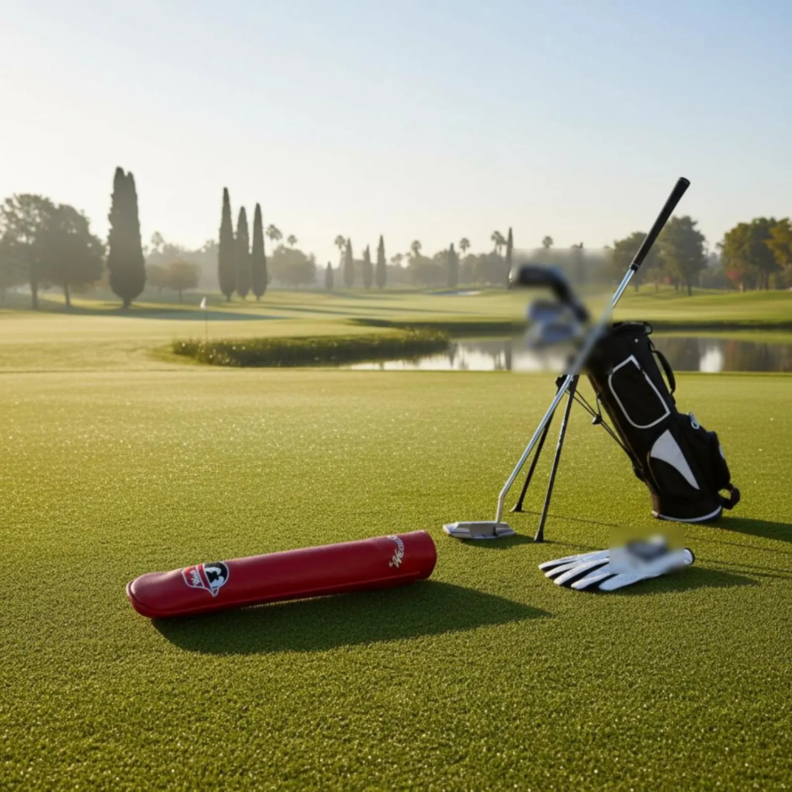 PU Leather Golf Stick Cover Long-Lasting Golf Alignment Stick Cover Alignment Rod Case Easy to Clean Shielding Sleeve Dustproof