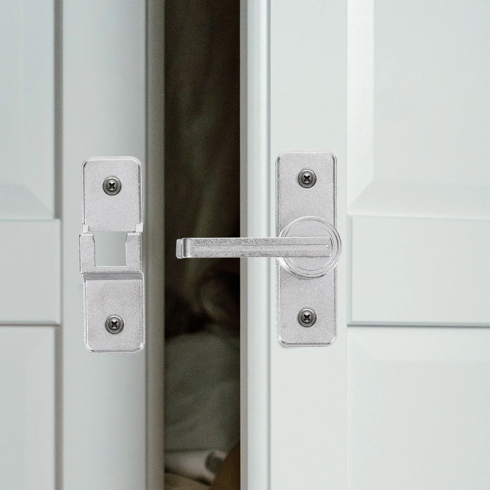 Sliding Latch Heavy Duty 180 Degree Zinc Alloy Privacy Lock for Barn Door Lock Garage Door Window Barn Hardware