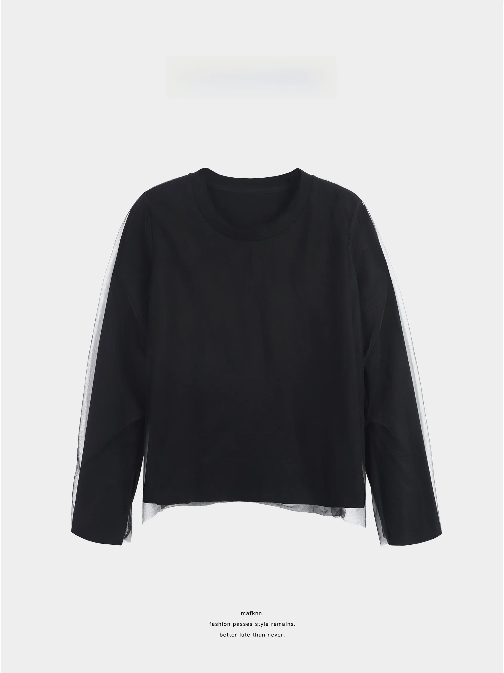 

JoJo Private Label High Grammage Lyocell Double Layer Mesh Sleeve T-Shirt Women's plus Size Slimming Long Sleeve Top