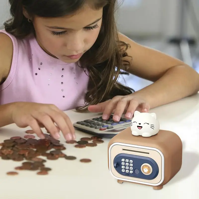 Money Bank For Kids ATM Password Money Saving Box Bank Safe Money Jar With Password And Fingerprint Unlocking Simulation For 4-1