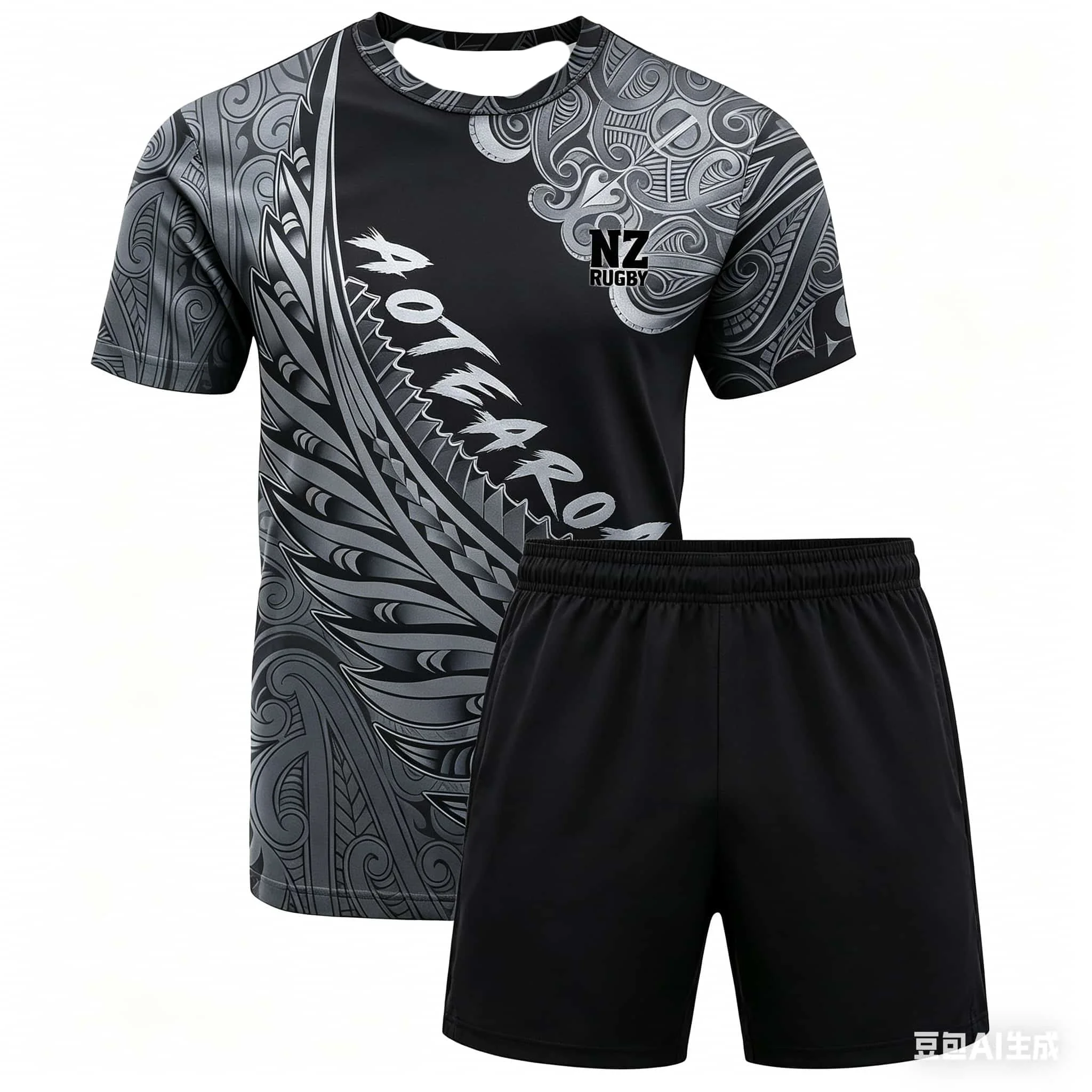 

3D New Zealand Maori Rugby Ball Printing T-Shirt Set Sports Fitness Quick Dry T-shirts for Men Fashion Hawaiian Gym Clothing Top
