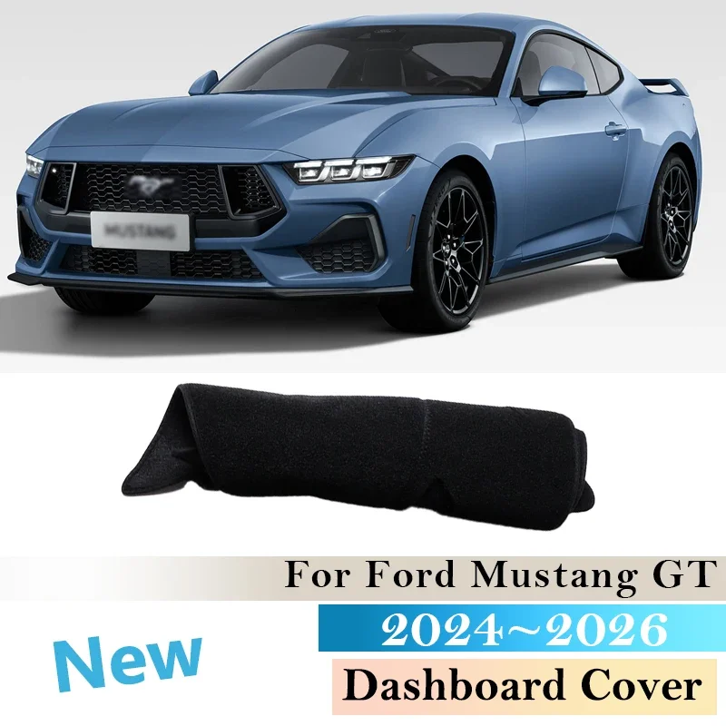 

New Dashboard Cover Protect Pad Anti-Slip Mat Dash Board Sunshade Dashmat Carpet for Ford Mustang GT 2024 2025 2026 Accessories