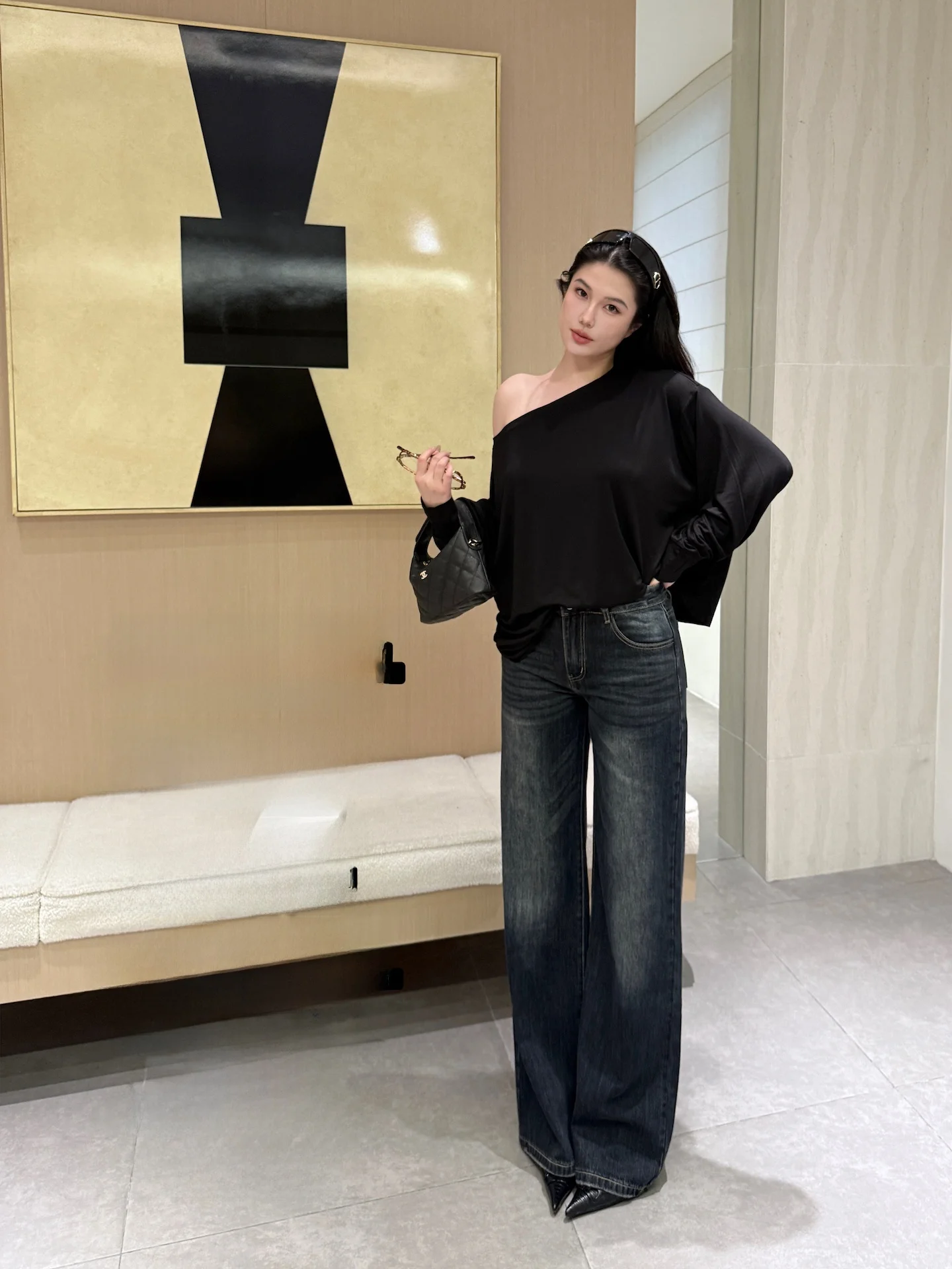 

Американские джинсы прямого кроя, зауженные, с широкими штанинами, с высокой талией, длинные брюки, на молнии, для повседневной носки, осенняя коллекция