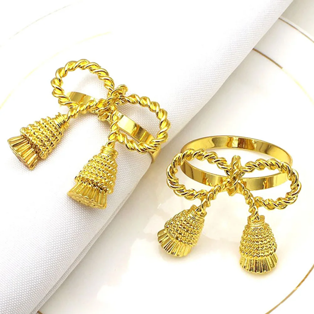 

6pcs Napkin Ring Set Decorative Metal Butterfly Bowknot Christmas Party Dining Table Cloth Accessories Delicate Home Hotel