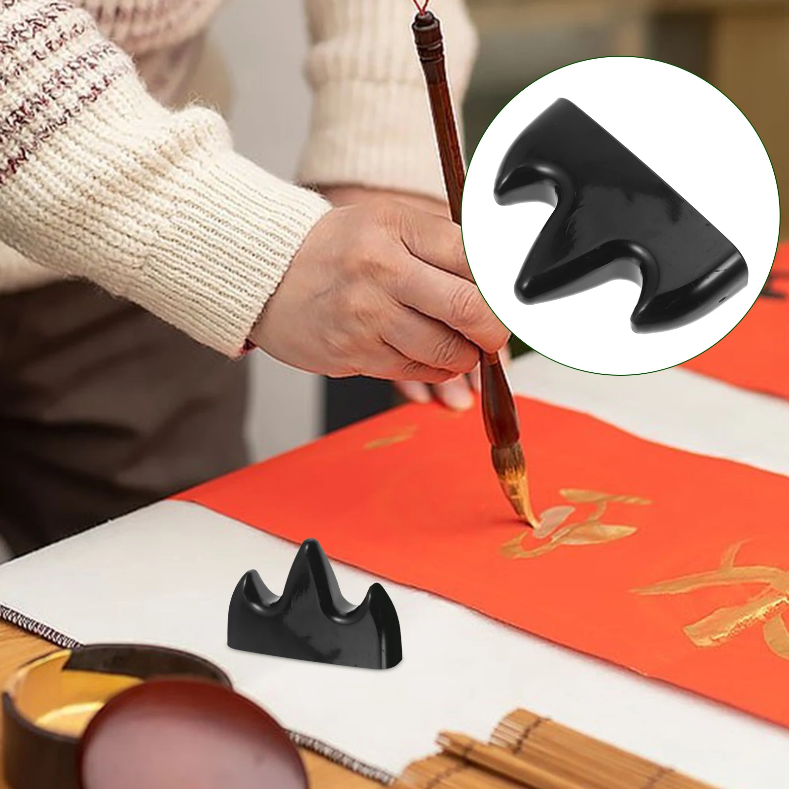 

10 Pcs Mountain Pen Holder Dip Ceramic Paint Brush Bracket Chinese Plastic Calligraphy