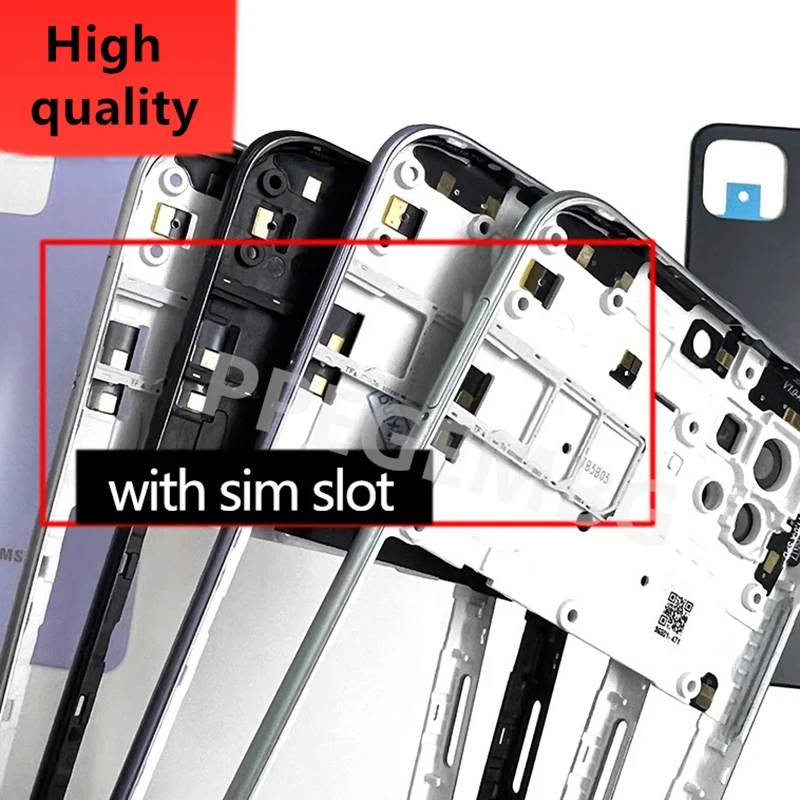 NEW A22 5G For Samsung Galaxy A226 A22 5g Phone Housing Rear Door Battery Back Cover Middle Frame Case Plate Bezel Sim Slot Tray