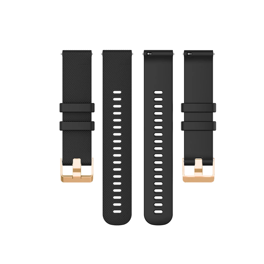 หัวเข็มขัดสีทองซิลิโคน Strap Smartwatch สำหรับ Garmin Venu 2 Plus/Venu Vivoactive 3 3T นาฬิกาข้อมือ20มม.Forerunner 645 245 55สร้อยข้อมือ