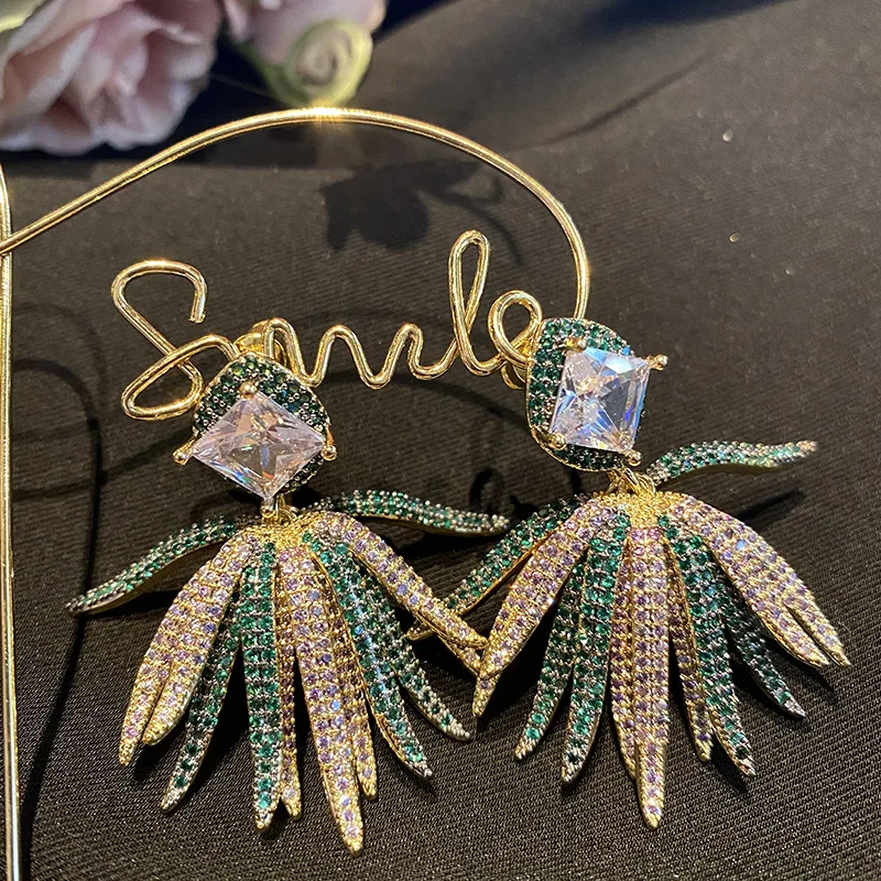 

HIBRIDE Premium Stunning Women's Focus Firework Shaped Earrings Women's Multicolour Jewellery Set Wedding Party Gift Prom E143