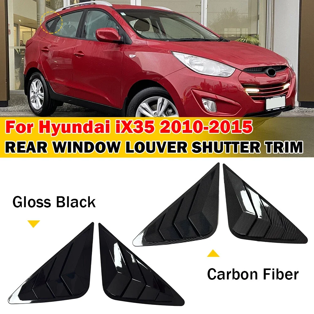 Pour 2010-2015 Hyundai iX35 paire de persienne arrière de voiture fenêtre côté volet couverture garniture autocollant évent Scoop ABS accessoires en Fiber de carbone