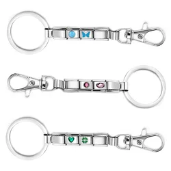 URING Fashion Removable Women Men Silver Color Key Chain Accessory Charms Italian Link DIY Making Simple Charm Gifts