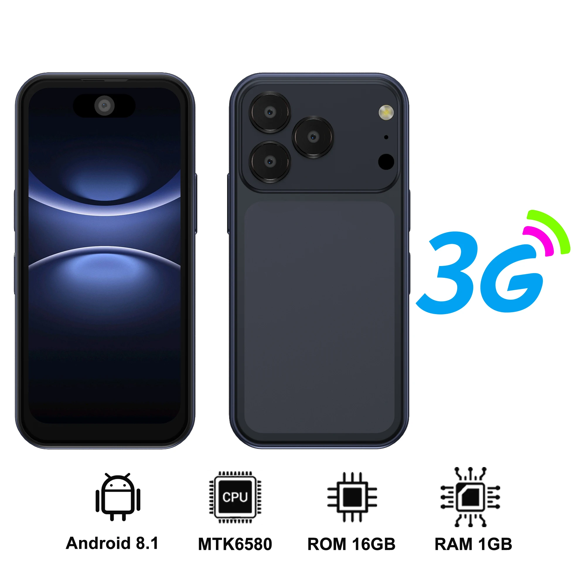 17PRO MAX Mini Android-smartphone 3G-netwerk Dual SlM 3,75-inch display Kleine telefoons 16GB Rom Face Unlock Google Play WIFI mobiele telefoon