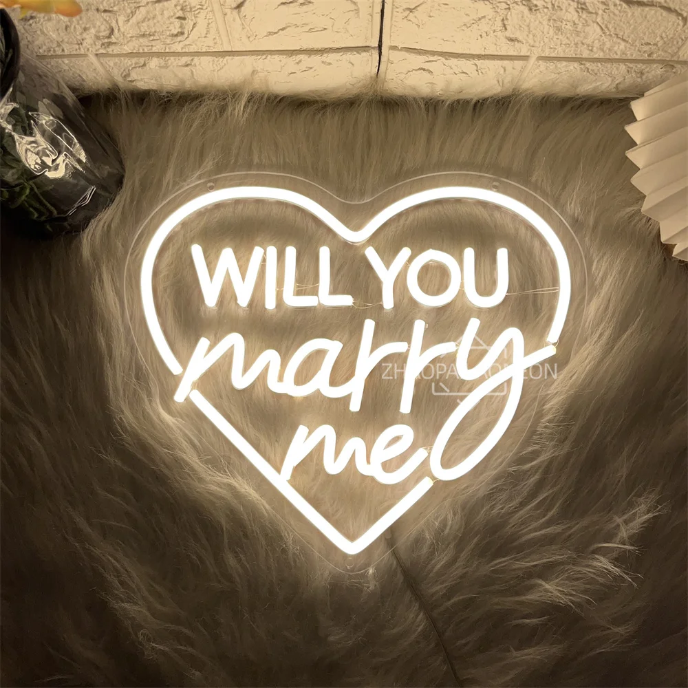 Will You Marry Me Neon Led Signs Wedding Bedroom Decoration Neon Lights USB Party Home Room Wall Decor Wedding Neon LED Signs