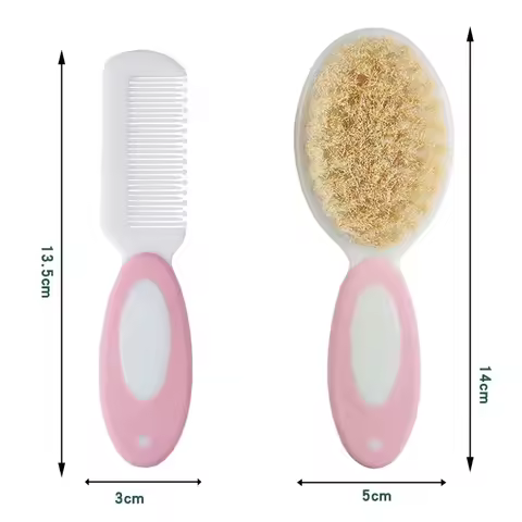 2Pcs/set Baby Untangling Hairbrush Comb Portable Newborn Infant Anti-screw Hair Edge Brush Scalp Massager for Kids Supplies
