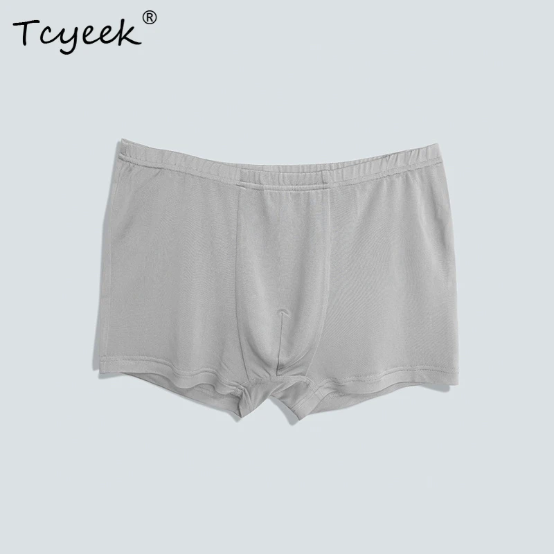 

Tcyeek, 100%Real Silk Traceless Underwear, Men Casual Middle Waist, Antibacterial Thin Knit Boxer Briefs, 2024 Summer P47016QC