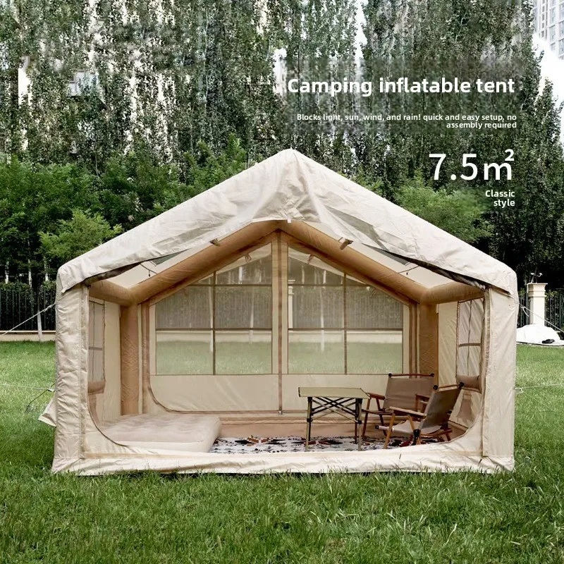 Outdoor inflatable tent, camping large lightweight automatic camping tent