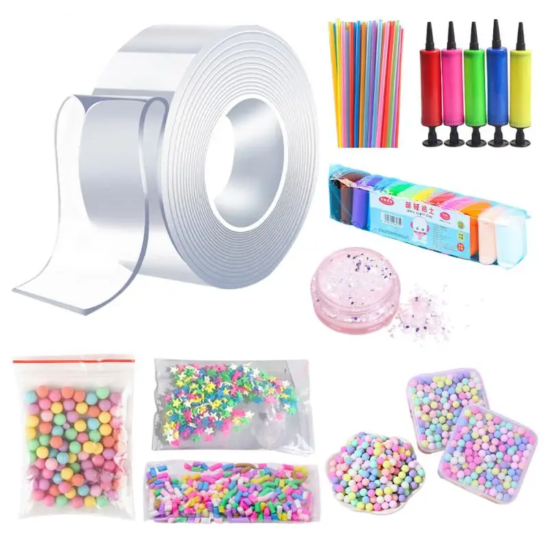 Blowable Bubble Tape Non-marking Double-sided Adhesive for DIY Craft Pinch Toy Making Reusable Color High Sticky Nano Tape 2025