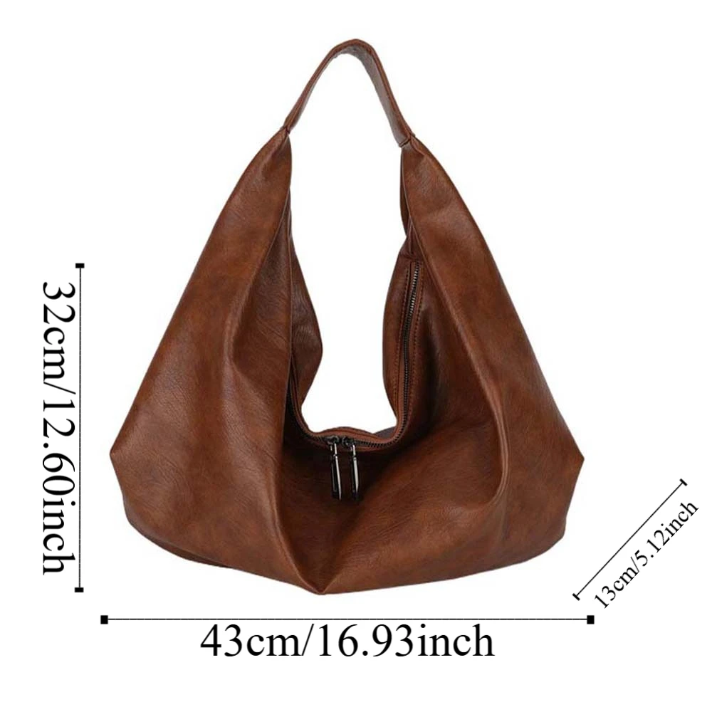 Повседневная сумка для пельменей из искусственной кожи в японском стиле, мягкая универсальная дорожная сумка в стиле ретро, однотонная большая вместительная сумка для подмышек, дорожная сумка