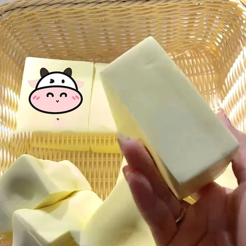 Squishies mentaires oriels souples 3D jaunes pour fête décontractée, jouets de simulation transparents, cadeau de dessert, 1PC