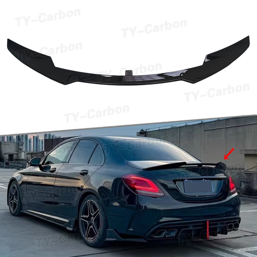 VTEN Style ABS Glanzschwarz Heckspoiler Heckflügel für 2014-2021 Benz C-Klasse W205 C63 C43 C180 C200 C250 C260 C300 AMG