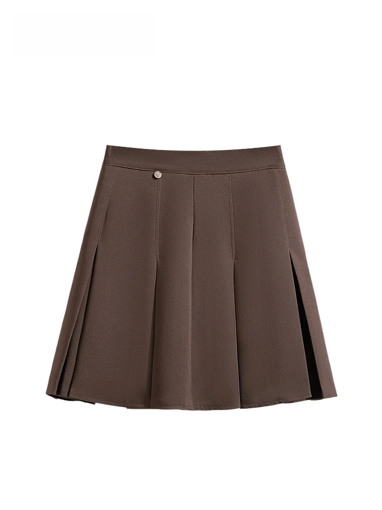 

High Waist A-Line Skirt for plus Size Women Faionable Slimming Spring Dr Polyester Fabric Commute Sle Pear ape