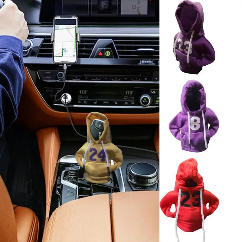 Car Gear Shift Lever Cover Automotive Gear Shift Knob Sweatshirt Cover Universall Vehicles Gear Knob Hoodie Interior Accessories