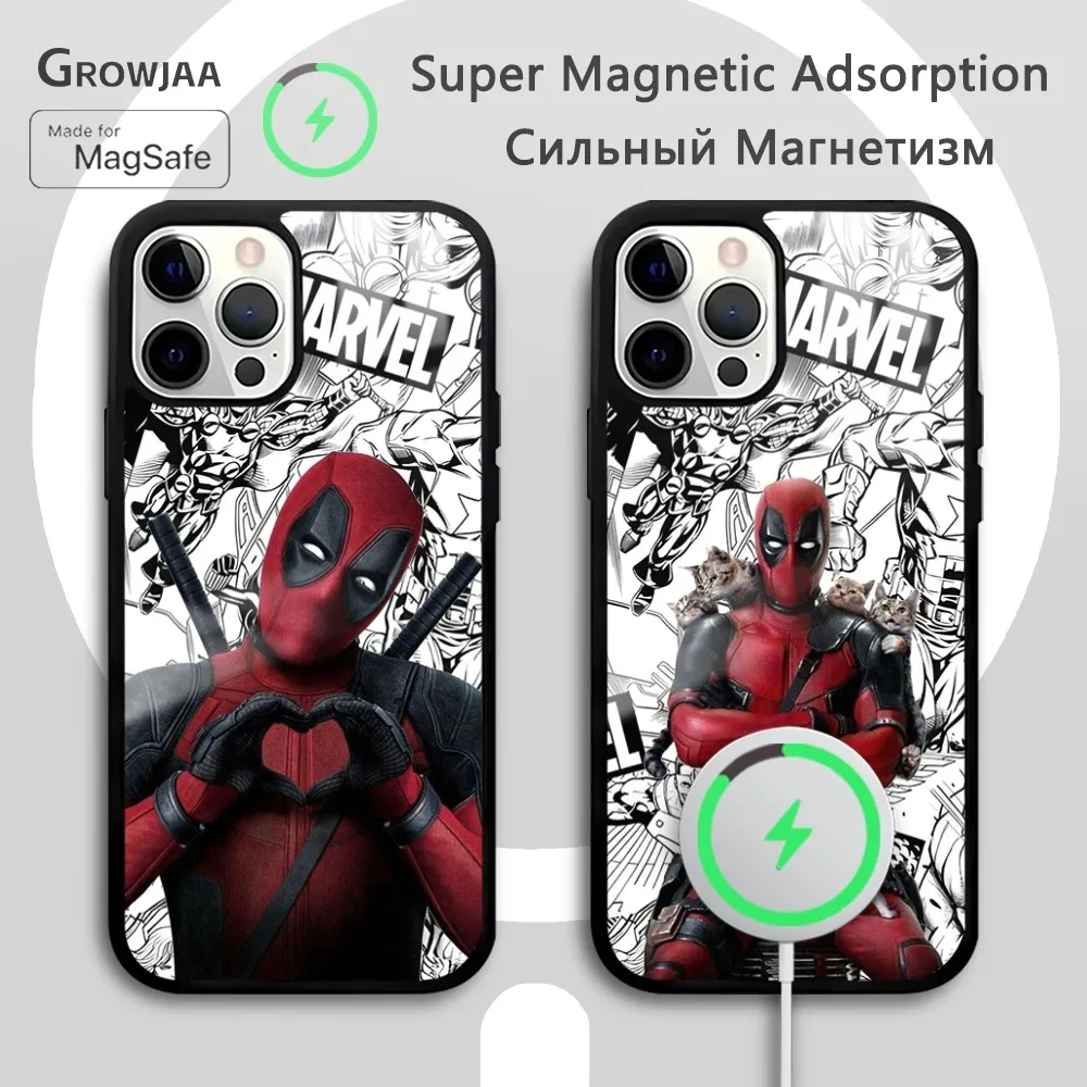 

Deadpool Hard Phone Case For iPhone 16 15 14 13 12 11 Pro Max Plus Mini New Magsafe Mirror Wireless Magnetic Funda