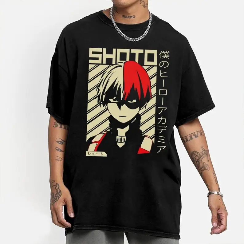 Todoroki Shouto T-Shirt, Anime Lovers Shirt, Graphic Anime Tee