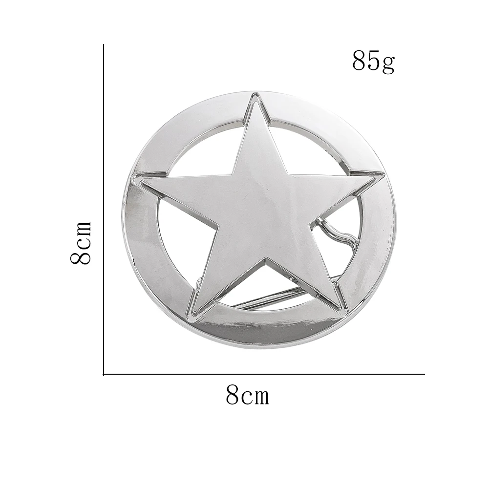 Metal Pentagram Western Belt Buckle Badge Vintage Jeans Accessories DIY Leather Craft West Cowboy Zinc Alloy Belt Buckle for Man