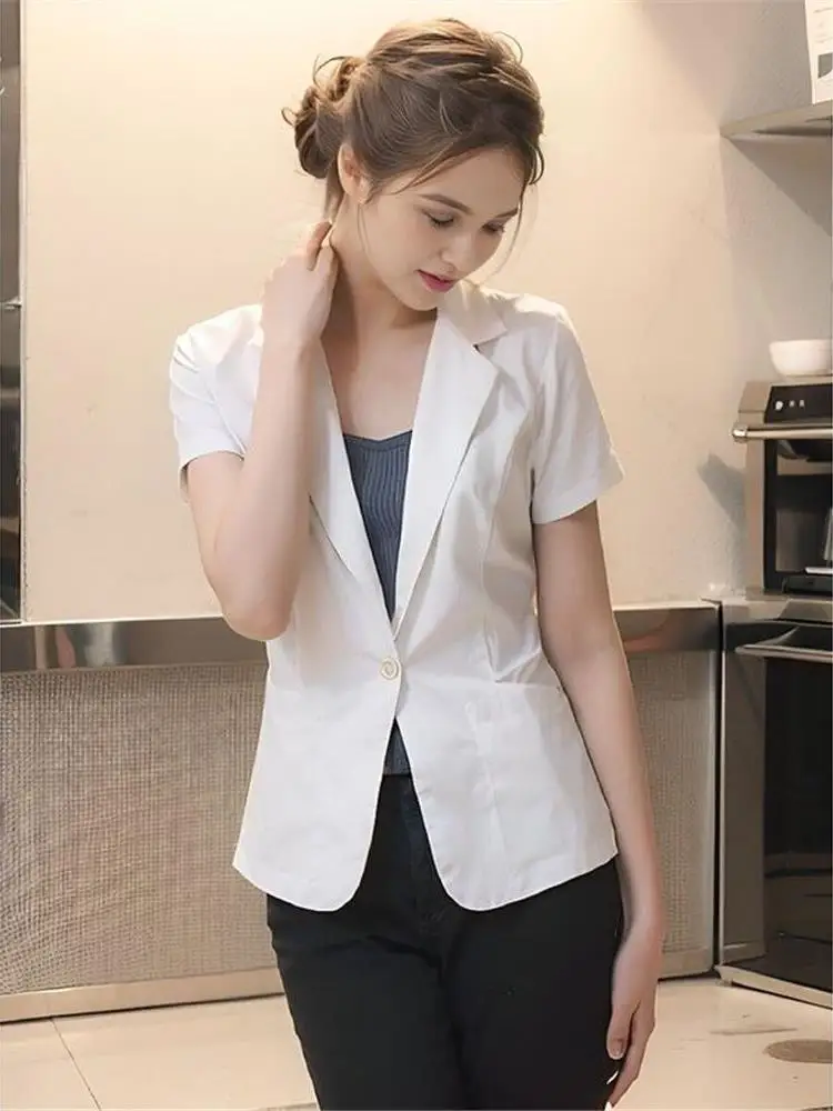 

Летний женский топ тонкого кроя Jaet Cleanfit Sle Office Wear с завышенной талией и профессиональным видом