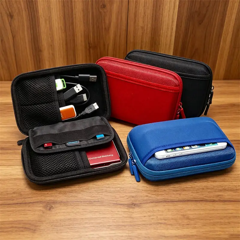 

Shockproof Portable Storage Bag Hard Drive Power Bank Protective Case Travel Electronic Device Organizer Pouch