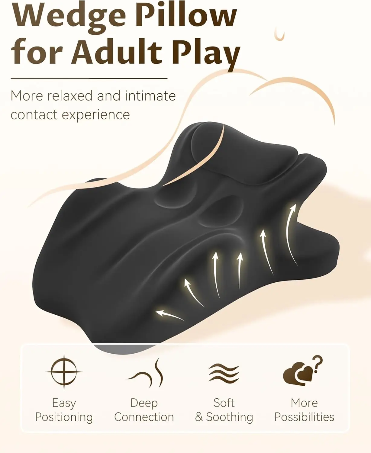 Intimacy Pillow, Ergonomic Memory Foam Intimacy Comfort Pillow Hip & Back Support, Perfect Position Easily Postures Wedge Pillow