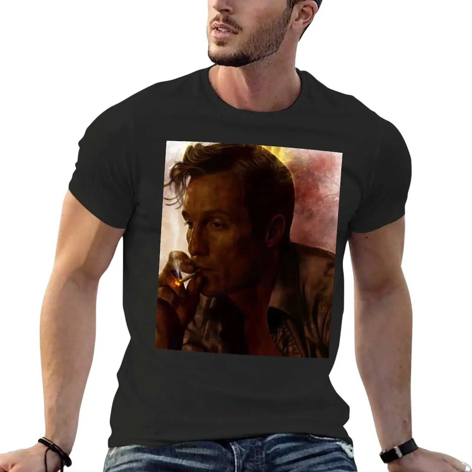 

True Detective - Rust Cohle T-Shirt quick drying oversized t shirts for men cotton