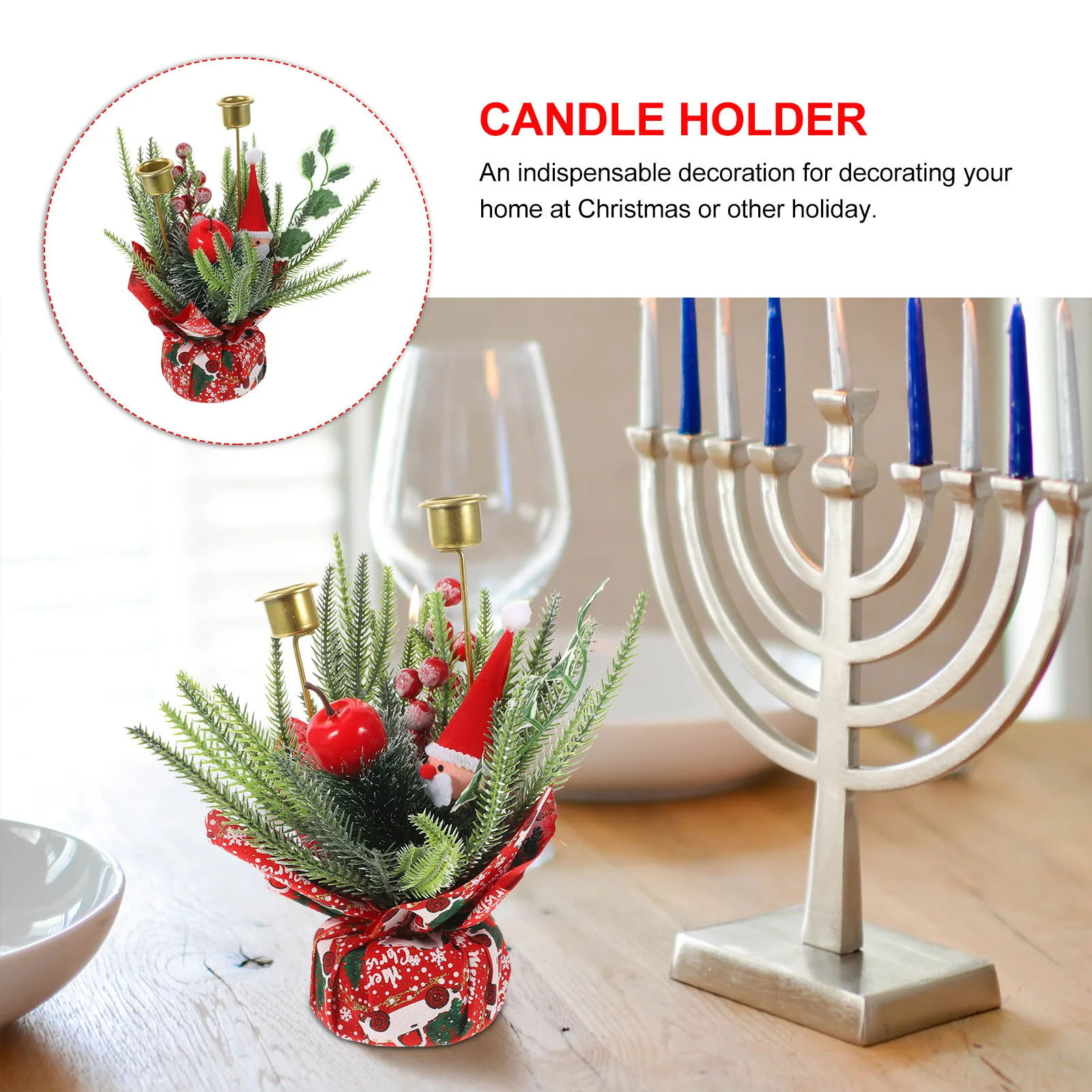 

Christmas Decoration Red Fruit Simulation for Restaurant Table Creative Desk Adornment C Holders Christmas