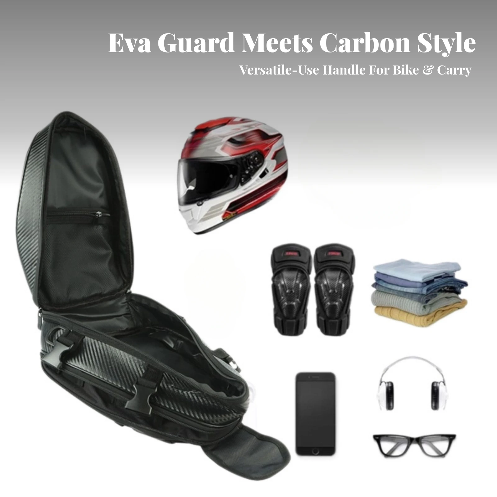 Luggage Water-Resistant Motorcycle Tank Bag Motorcycle Travel Luggage Adjustable for Motorcyclists, Daily Commuting