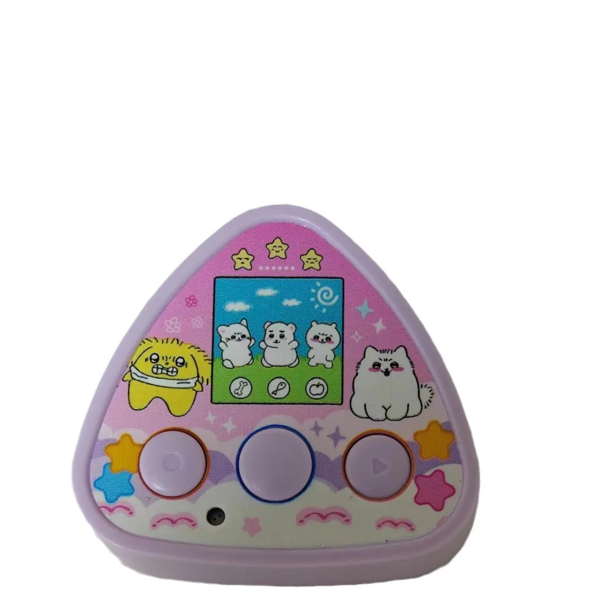 Cartoon Triangle Animal Mini Handheld Recording Phonograph Toy, Pingente de som engraçado, Brinquedos emissores de luz, Novidade Criativa