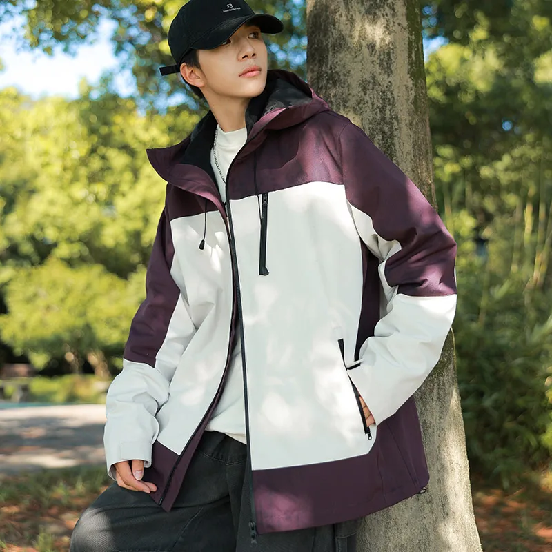 

Новая ветрозащитная и водонепроницаемая куртка-ветровка из полиэстера с капюшоном для мужчин и женщин, модель 2025 года, для активного отдыха, свободного кроя