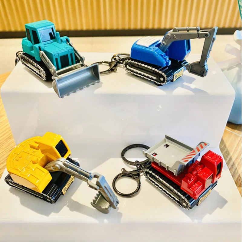 

Mini Alloy Pull Back Excavator Series Keychain Creative Children Engineering Car Toys Schoolbag Pendant Exquisite Small Gifts