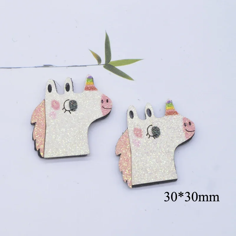 10Pcs Cartoon Animal Print Unicorn Mesh Applique for DIY Clothes Hat Shoes Decor Patches Headwear Hair Clips Bow Accessories