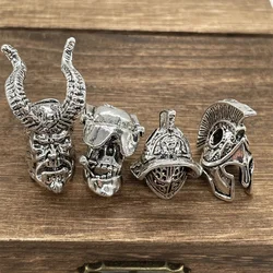 1pcs Punk Rock Sparta Helmet Sword Skull Spacer Paracord Hair Beads For Bracelet Jewelry Making