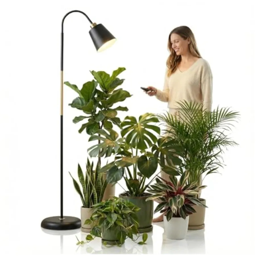 

Floor Lamp Grow Lights for Indoor Plants Adjustable Height Tall Standing Plant Light with Remote and Timer 360° Gooseneck Full