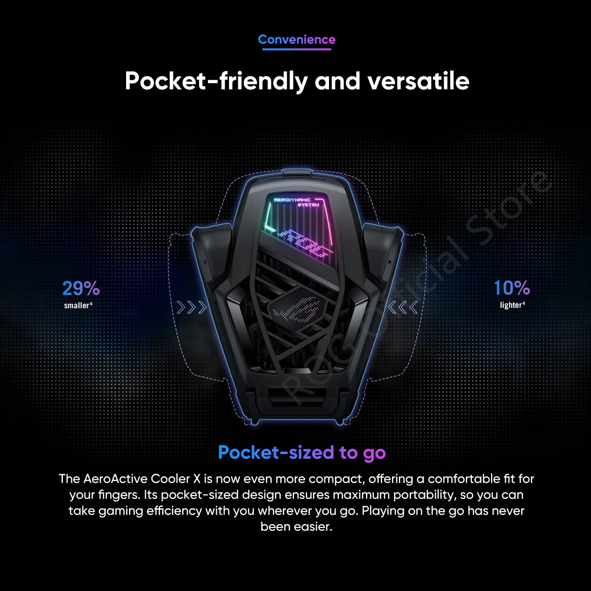 ASUS ROG AeroActive Cooler X لهاتف ROG Phone 8/ROG Phone 8 Pro Funcooler حامل مروحة التبريد ROG ملحقات هاتف الألعاب