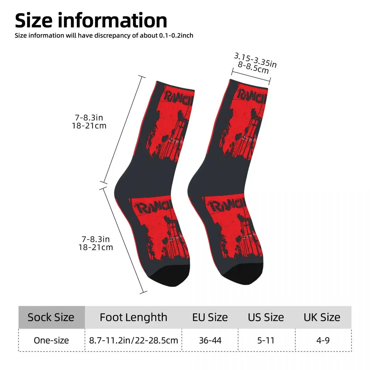 Funny Happy Rancid Men's Socks R-Rancid Rock Band Hip Hop Novelty Casual Crew Crazy Sock Printed official-website tops fugees