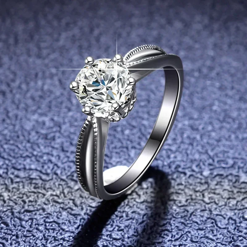 

Luxury PT950 Platinum 1CT Moissanite Diamond Ring Elegant Women Bridal Engagement Wedding Party Promise Jewelry Gift